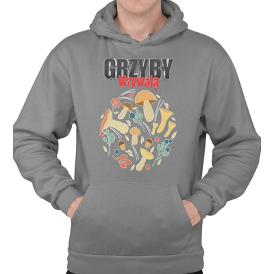 BLUZA Z KAPTUREM grzybowa GRZYBY WZYWAJĄ